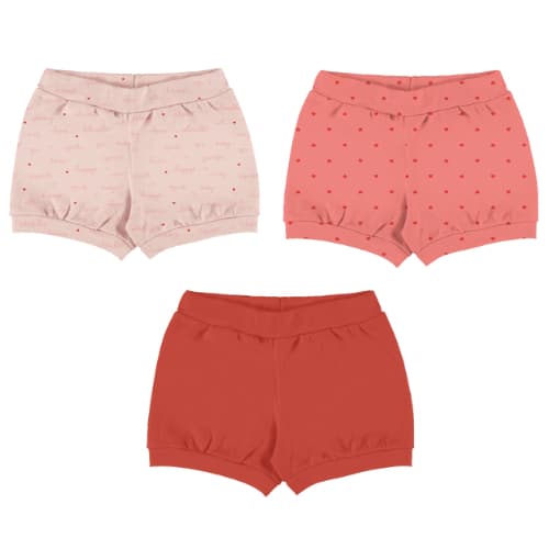 Kit 3 Shorts Bebê Menina Feminino Infantil Kiko E Kika Short Bebe Shortinho Tapa Fralda Ref 10271