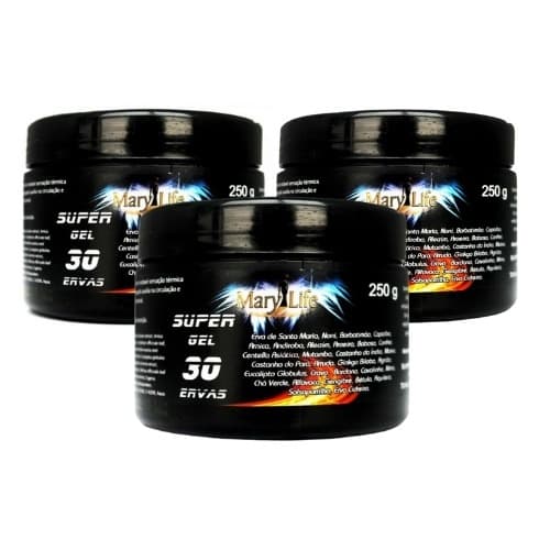 Kit 3 POTES Super Gel 30 Ervas 250g Super Potencia Para Total Conforto