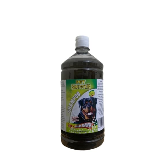Shampoo Pelos Escuros Pet Shower 1 Litro para Pets de Pelagem Escura Fragrância Pitanga
