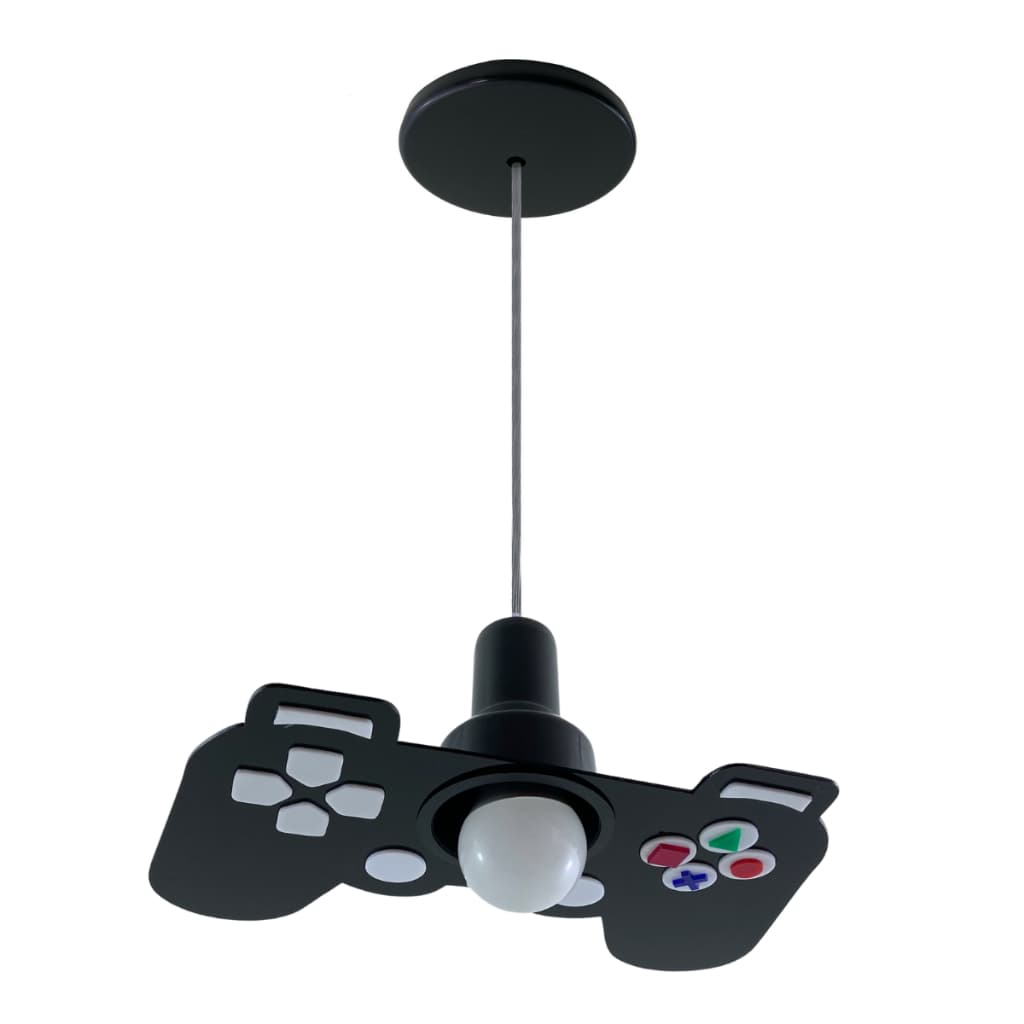 Lustre Pendente Infantil Gamer Controle Videogame Luminária LED Criativa Decoração Infantil Quarto