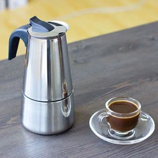Cafeteira 600ml Italiana 12 Xicaras Aço Inox Moderna Capuccino Chaleira Chá Cozinha Moka Café Expresso Cremoso