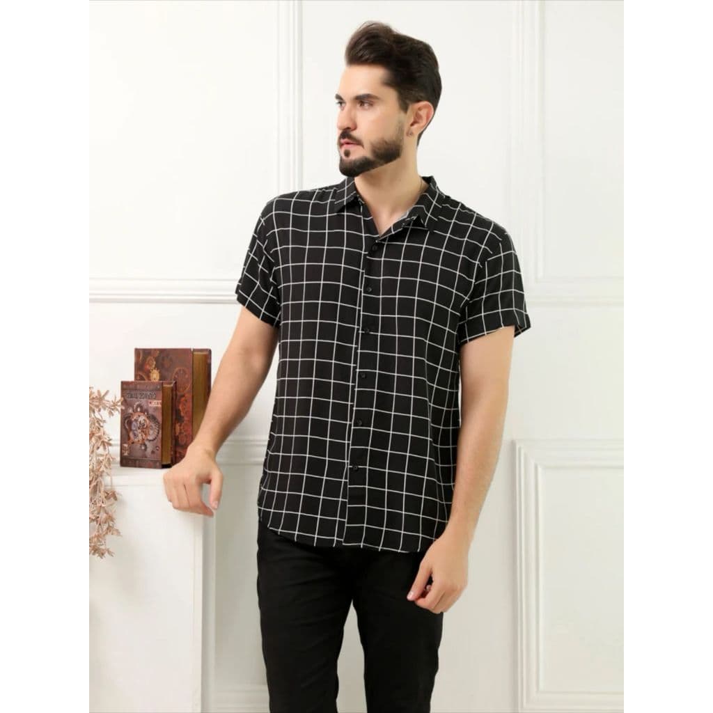 camisas social xadrez slim fit tecido viscose