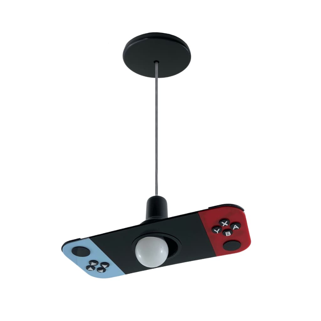 Luminária Pendente Nintendo Switch Controle Video Game Infantil Quarto Criança Menino Gamer Menina