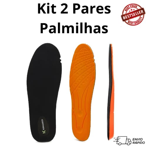 Kit 2 Pares Palmilha Gel Fina Macia Ortopédica Ideal Para Tênis Anti Impacto Anatômica Confortável