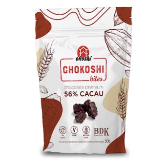 3x Chokoshi 56% Cacau - Flocos de arroz caramelizados cobertos com chocolate 50g - Saudável, sem leite, vegano, kosher