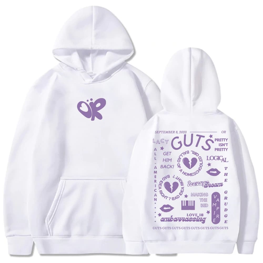 Blusa Moletom Canguru Música Álbum Guts Olivia Rodrigo Casaco Unissex Outono Inverno