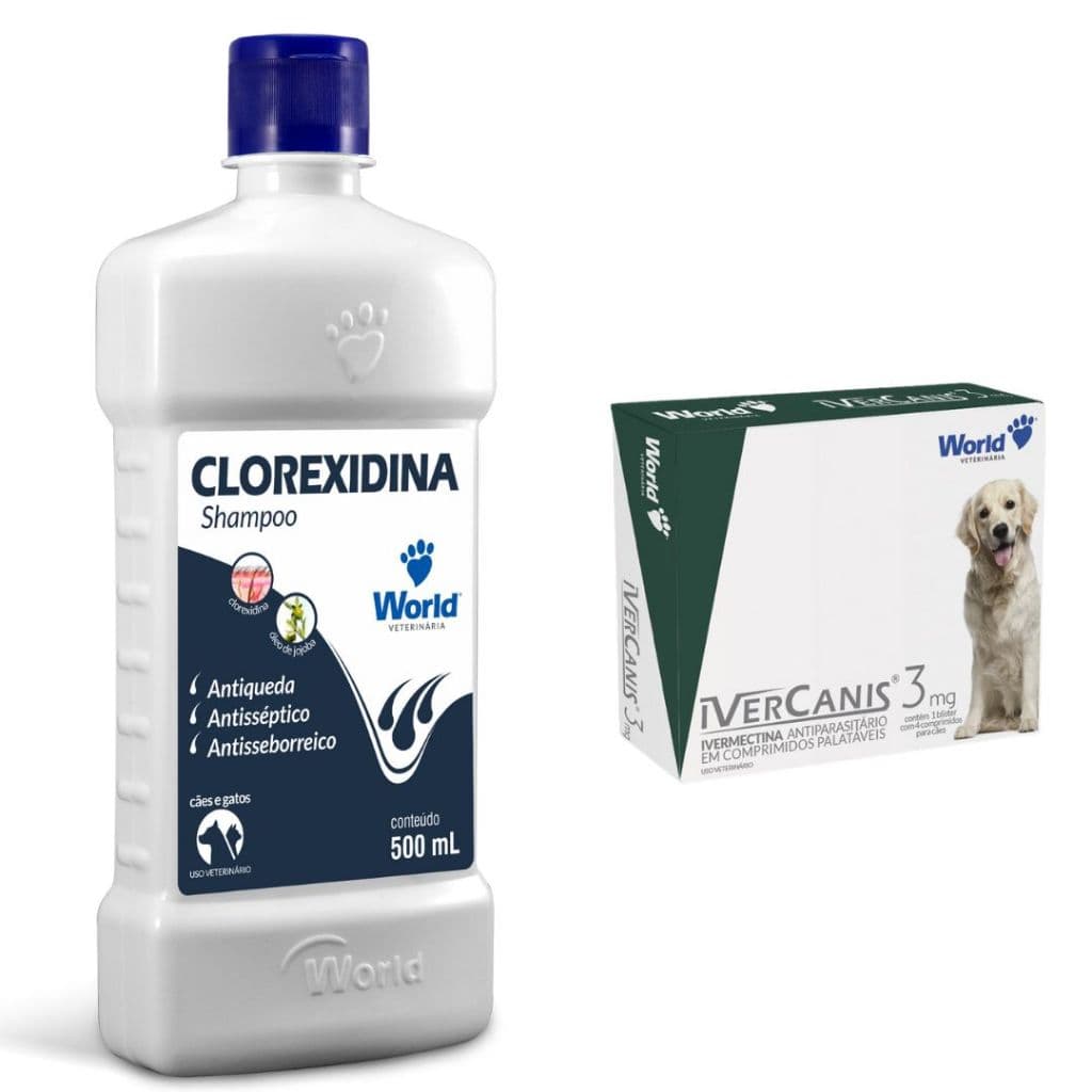Tratamento Dermatite Canina Kit Remedio Para Sarna E Shampoo até 15 kilos