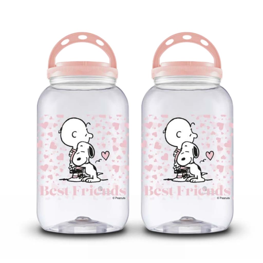Kit 2x Pote Porta Ração 3600ml Snoopy Best Friends Porta Guarda Ração Armazenador Com Alça Gato Cachorro Contêiner