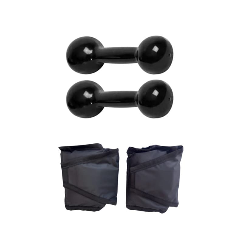 kit Halter emborrachado 5kg + Tornozeleira 3kg Treino Musculação