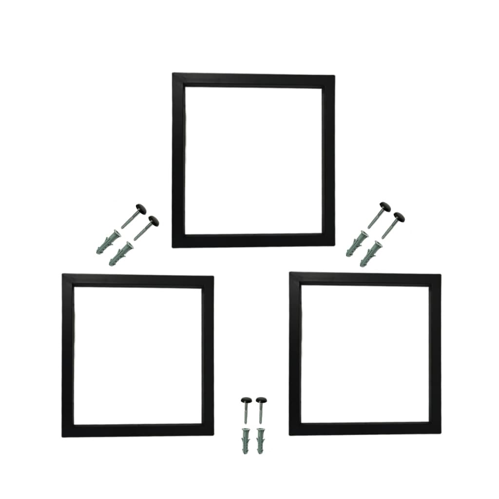 3 Suportes Para Prateleiras Estilo Industrial 30x30cm Preto De Parede Decorativo Suspenso  Com Parafusos e Buchas