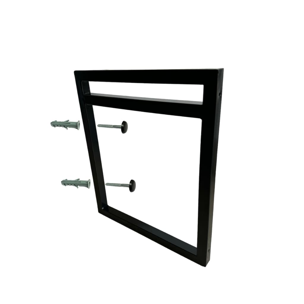 Suporte Para Prateleiras Estilo Industrial 35x30cm De Parede Preto Decorativo Suspenso Tubo Metalon 20mm Reforçado Moderno Elegante Com Parafusos e Buchas