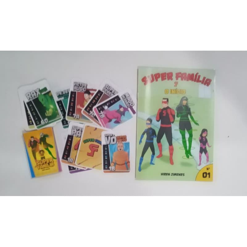 Kit Gibi + Jogo de Cartas - Kit Completo Gibi mais Jogos de Cartas Super Família