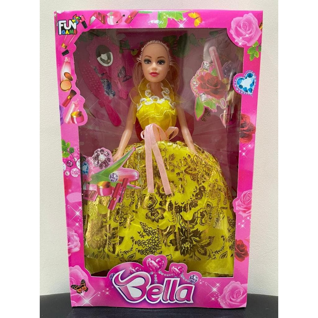 Boneca Bella Fashion Doll 30cm Articulada Moderna Princesa Acessórios Brinquedo Menina Criança Vestido