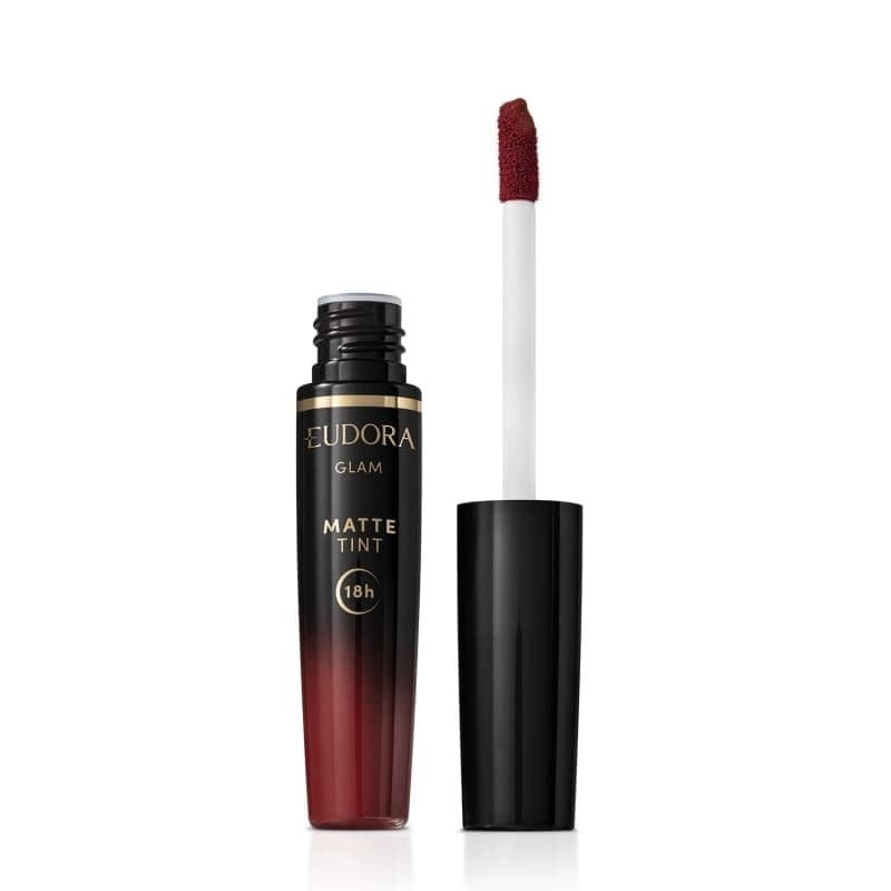 Batom Eudora 18h Líquido Bordô Intenso Glam Matte Tint 4g