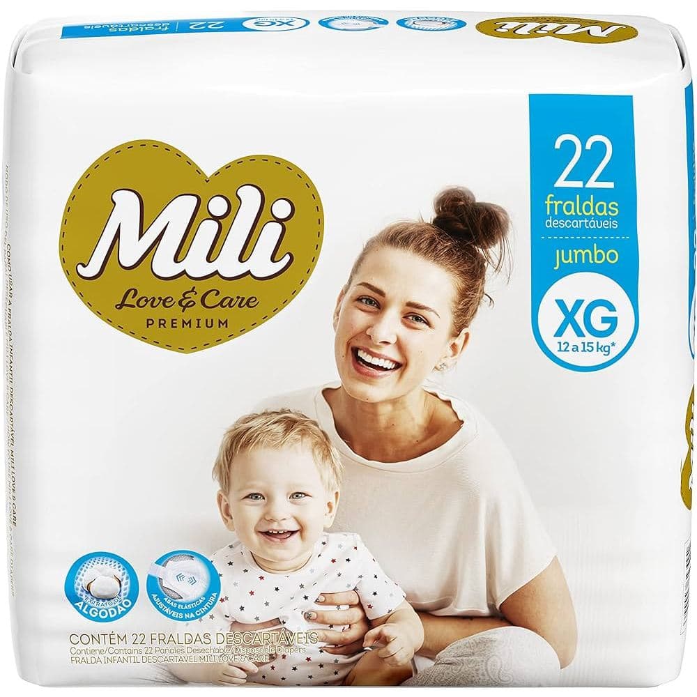 Fralda Mili Love & Care XG - 22 Unidades