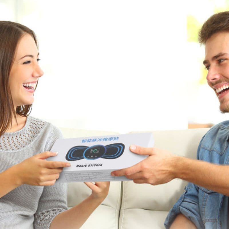 2 Para Alívio Da Dor Muscular Cervical Mini Massageador EMS Estimulador Elétrico De Pescoço Portátil