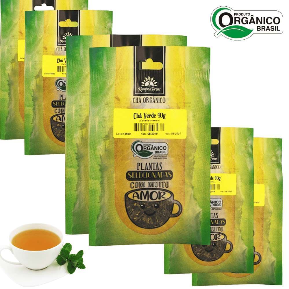 Kit Chá Verde Orgânico Kampo de Ervas Seca Folhas 6 und 40g cada