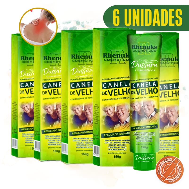 KIT COM 6 Pomada Massageadora Canela de Velho - Rhenuks - 150 g - Resultado Imediato