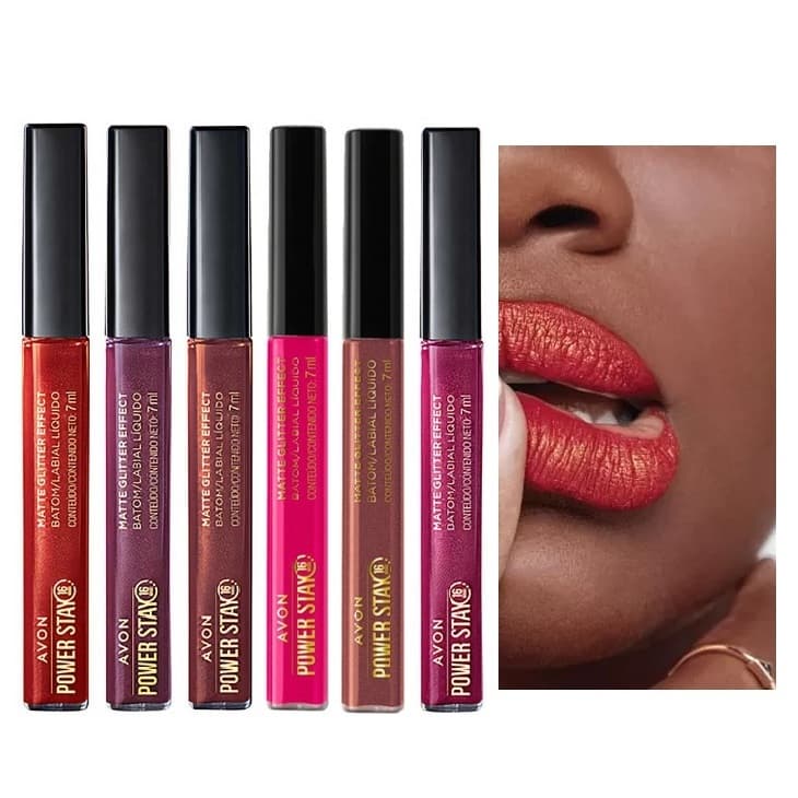 Batom Avon Líquido Matte Glitter 16 horas Longa Duração