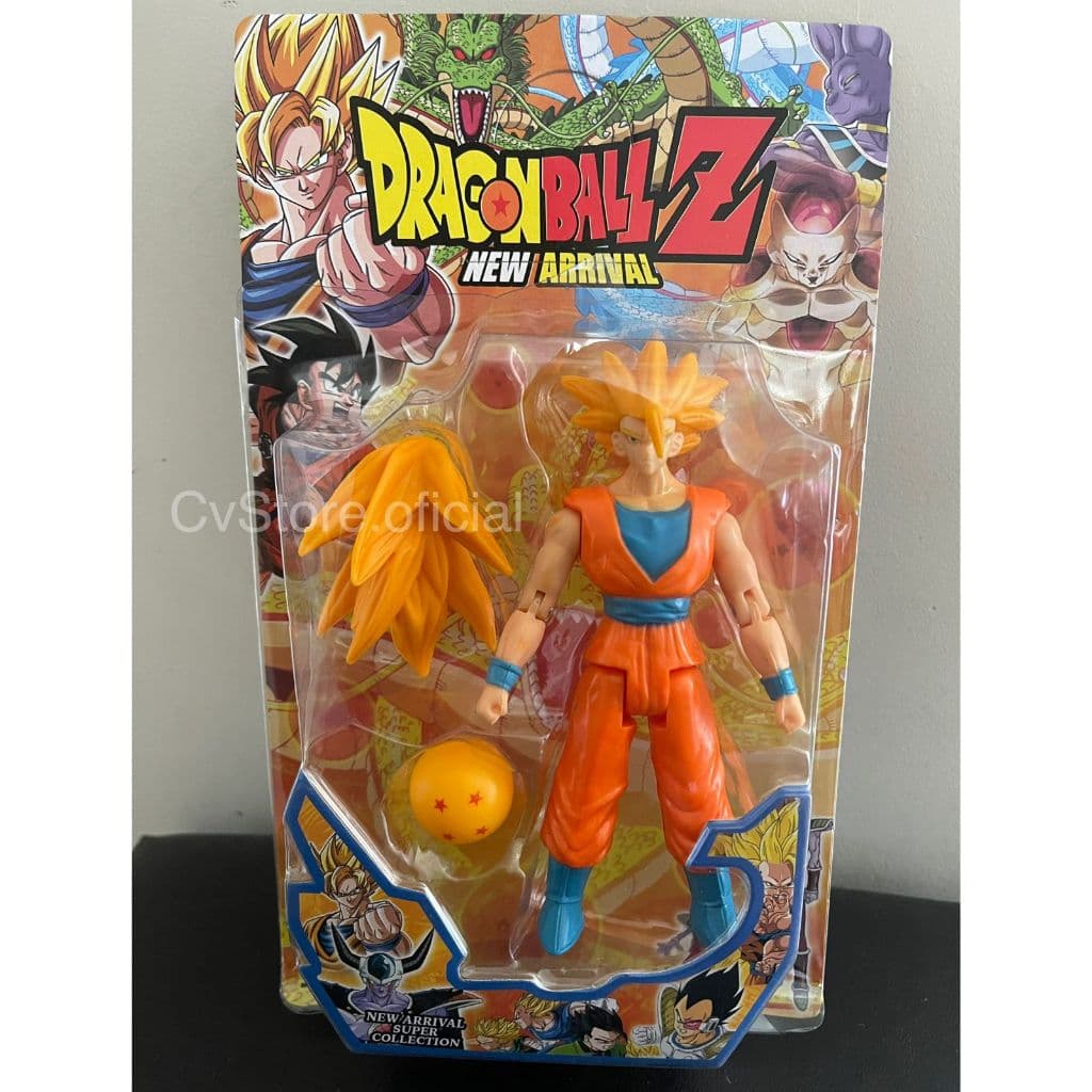 Kit Boneco Goku Super Sayajin + Esfera Do Dragão Dragon Ball Z Articulado Personagem Dbz Anime Herói Colecionador