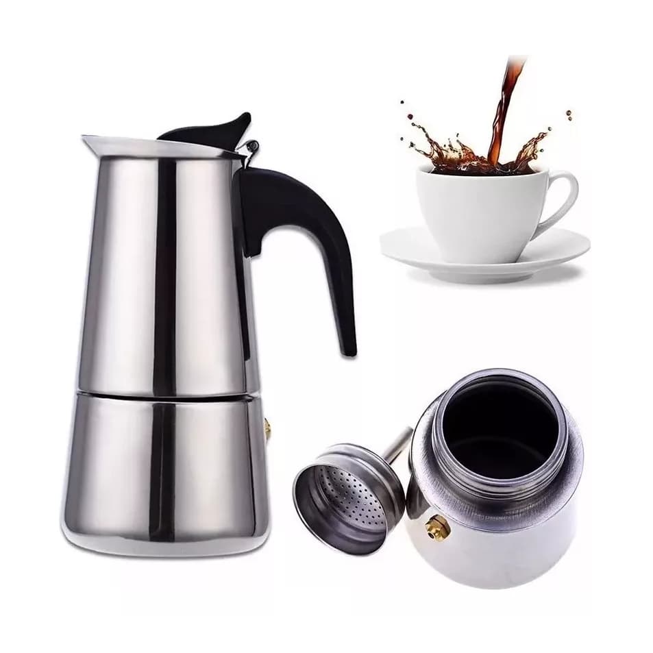 Cafeteira Italiana Café Expresso Manual Jarra 6 Xícaras Inox