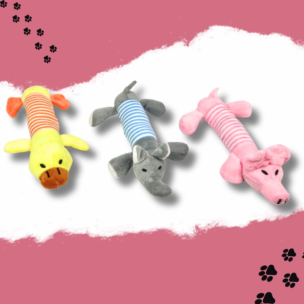 Brinquedo para cachorro bichinho de pelúcia com apito - 20 a 25 cm