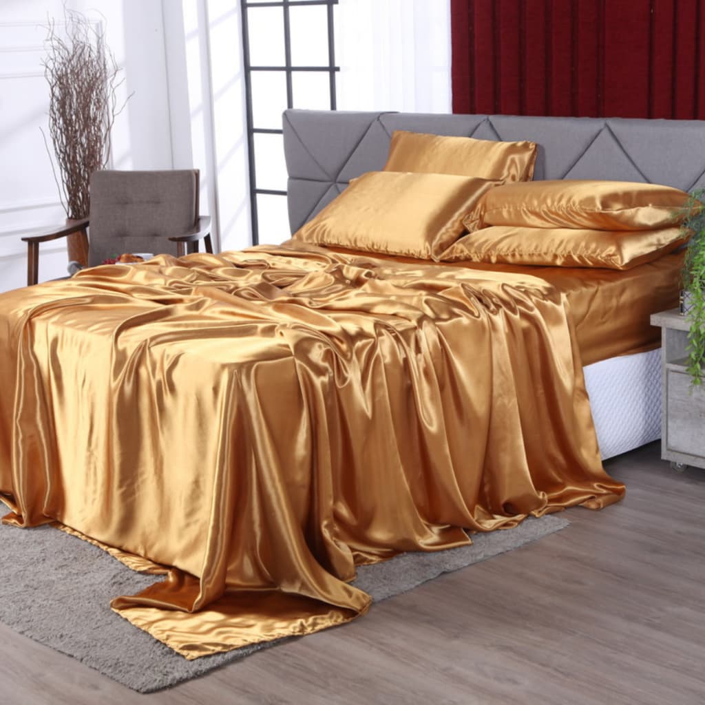Jogo de Cama Cetim 4 Peças Casal Queen King Size Brilhante Luxuoso
