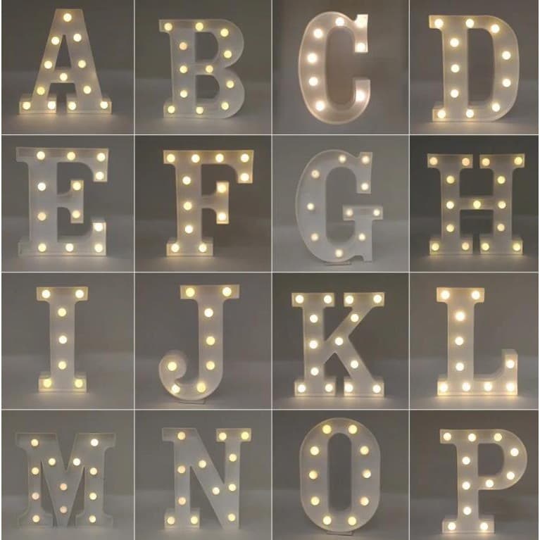 Letra Led Luminária 3D Decorativa Branco 16CM A-Z