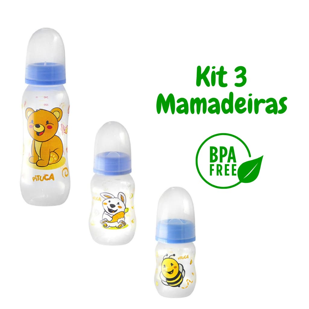 Mamadeiras Para Bebê Kit Completo Com 3 Unidades Premium