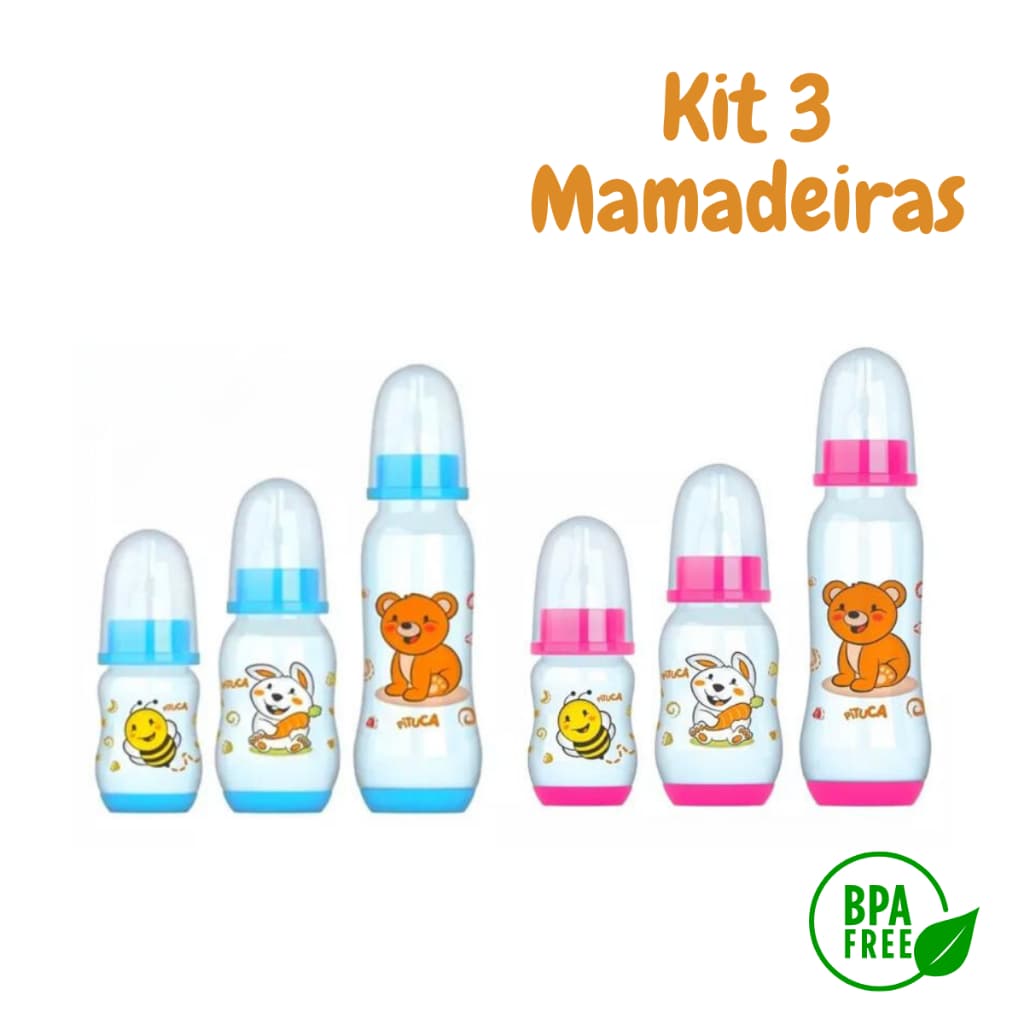 Mamadeiras Para Bebê Modelo Fofo 240ml 150ml 80ml Kit Completo