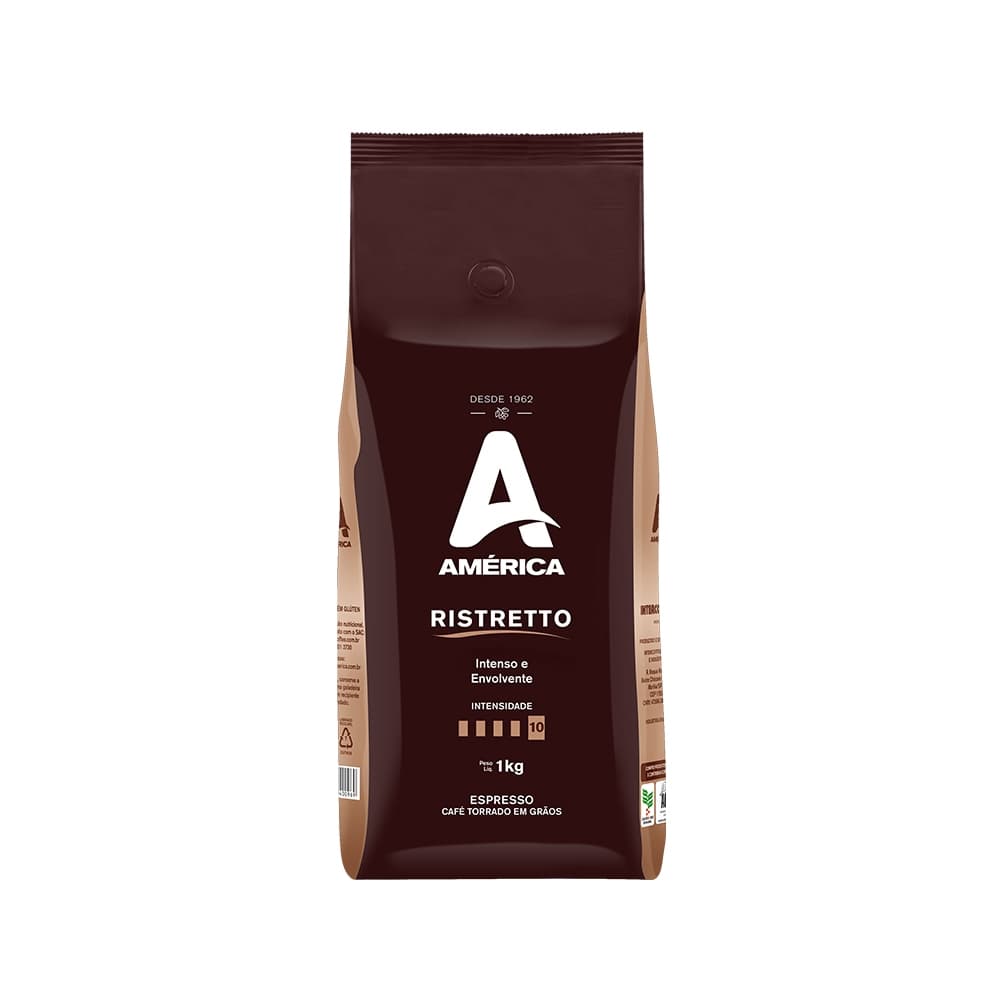 Café Torrado em Grão América Ristretto 1Kg