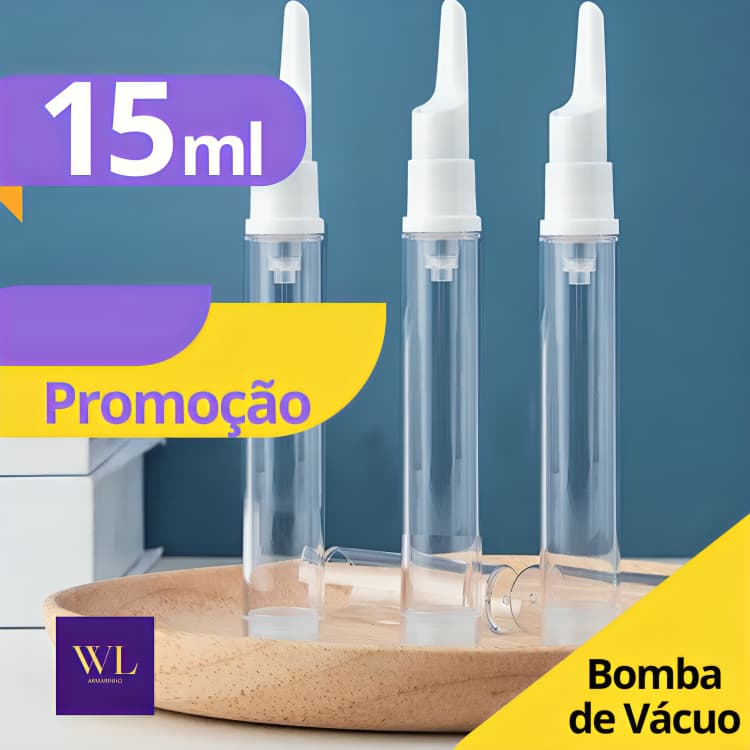 Kit 3 Unidades 15ml Dispenser Hidratante Transparente Recarregável Para Cosméticos e Viagem - WL