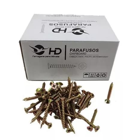 Parafuso Chipboard Chata Para Madeira 5,0 X 40 - Caixa c/ 300