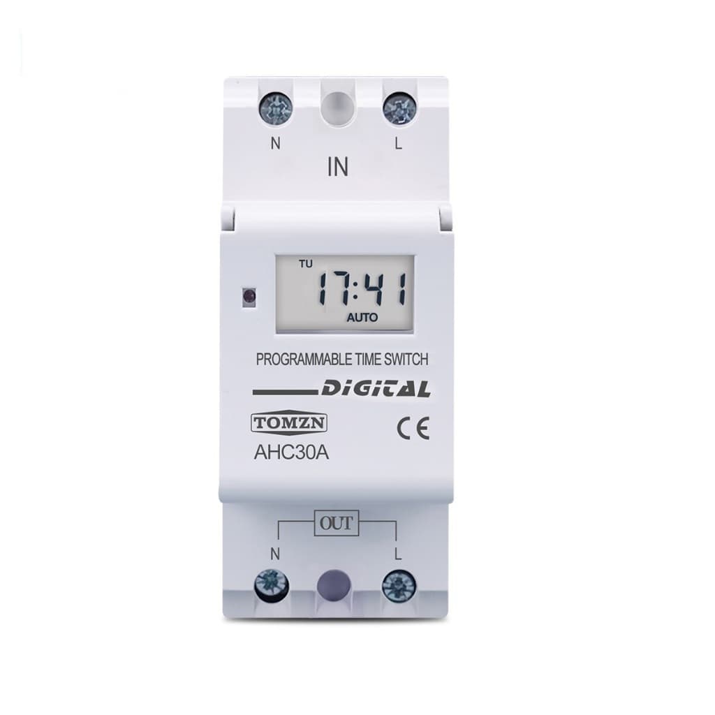 Timer Temporizador Digital Trilho Din 12v Acdc 30a