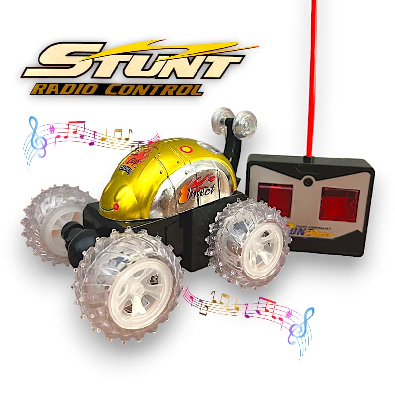 Carrinho Controle Remoto Carro Maluco Gira 360º C/ Luzes Led Brinquedo