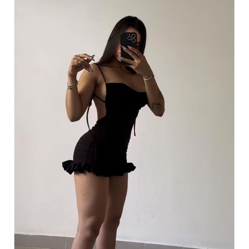 vestido costa nua babado vestido gringa moda 2024 verão