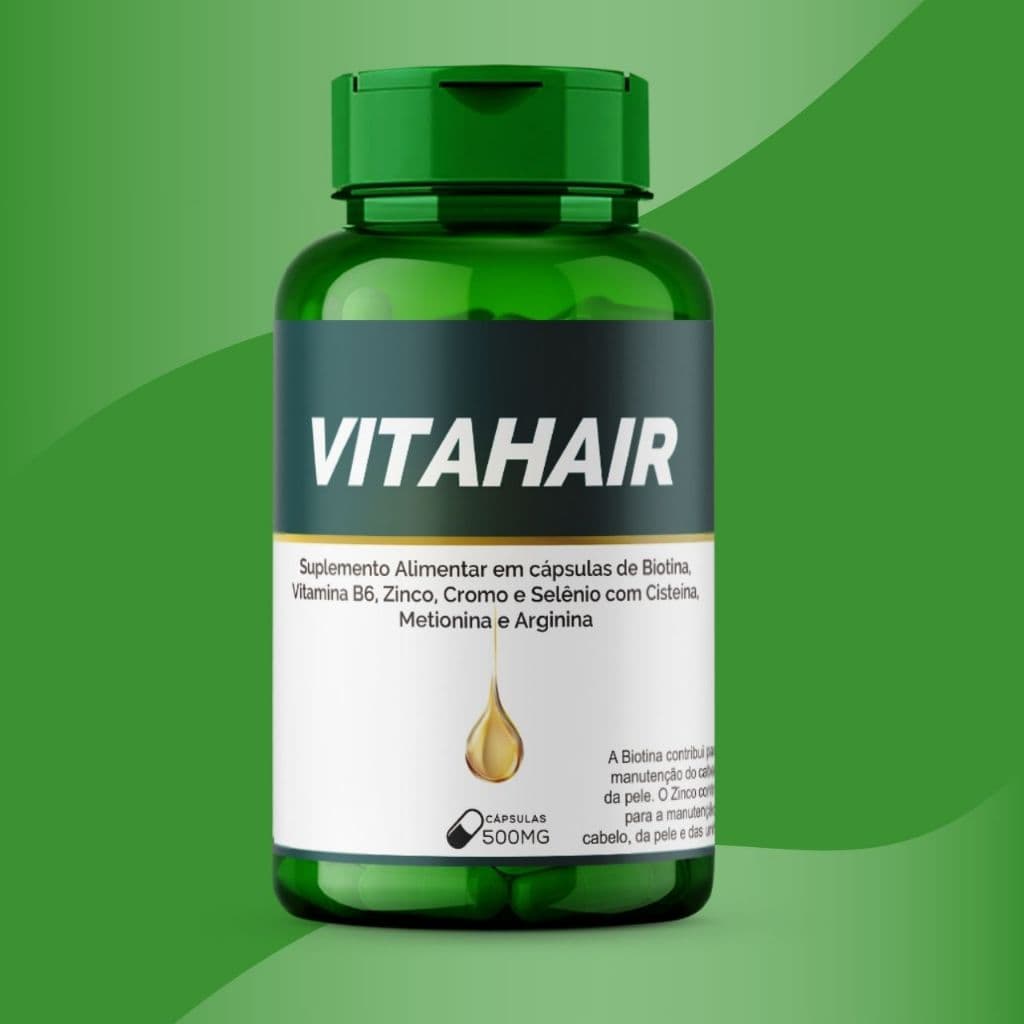 Vitamina para cabelo Completa: vitamina b6;biotina; zinco;cromo; Vitahair (60 cápsulas) - Bio Vittas