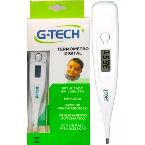Termômetro Clínico Digital Medidor Febre Ponta Rígida G-tech