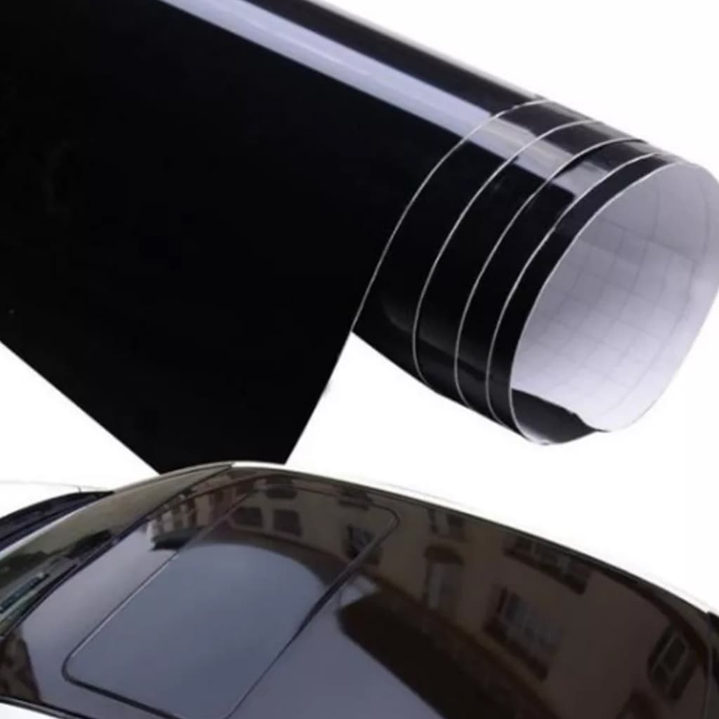 Película Vinil Adesivo Preto Black Piano Ultra Brilhante Envelopamento Carro Mesa Moto Geladeira Móveis