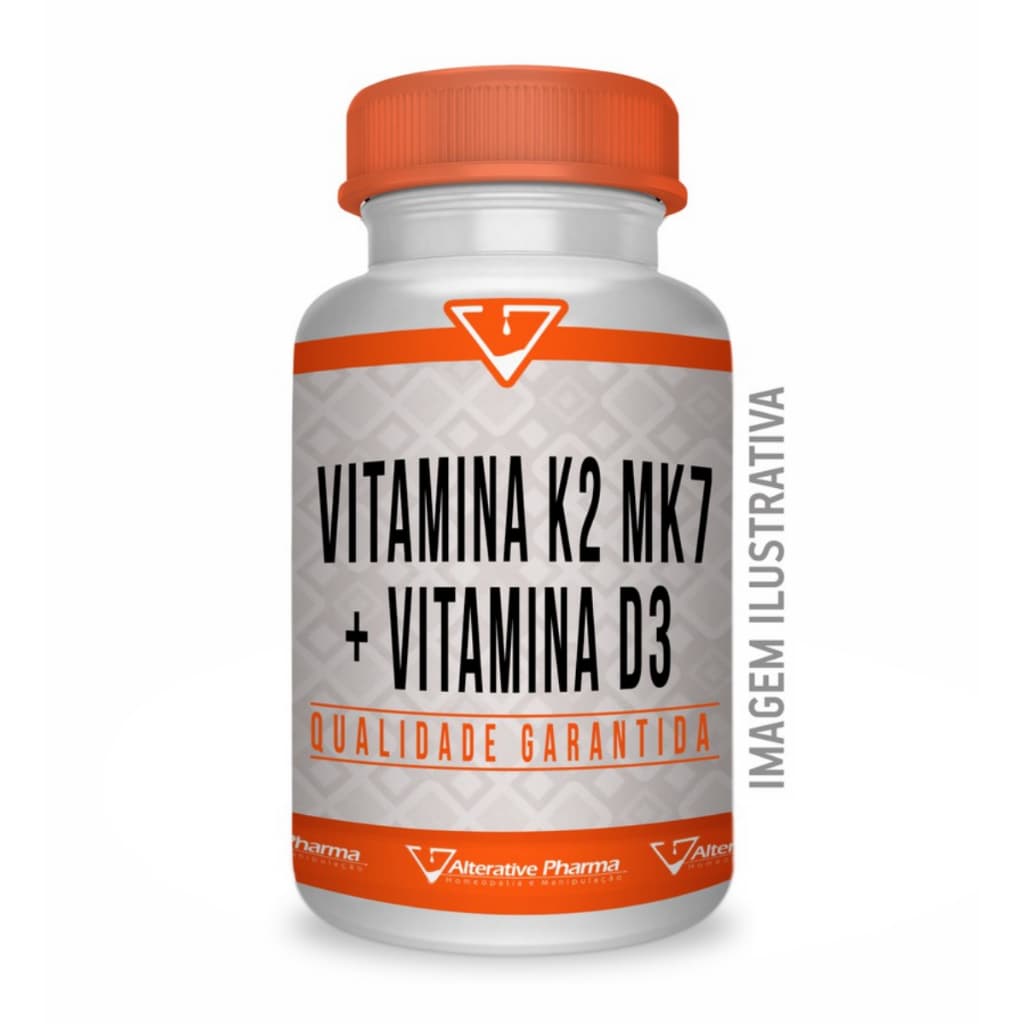 Vitamina K2 Mk7 100mcg e Vitamina D3 2000 UI 60 Cápsulas