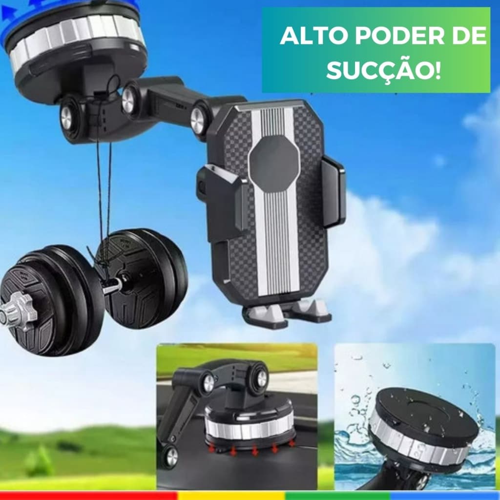 Suporte Pra Celular Veicular 360 ajustável carro painel vidro parabrisa universal mesa gravação anti queda GPS ventosa