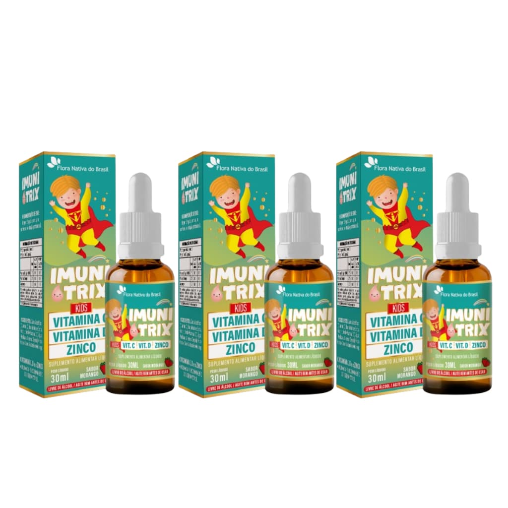 3 Imunitrix (Vitamina C, Vitamina D, Zinco) 30ml