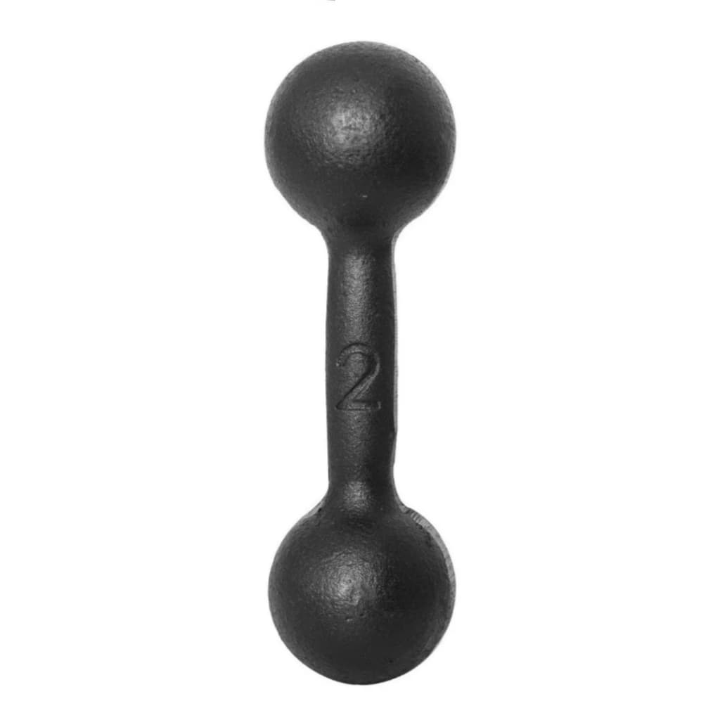 Halter Bola Pintado Ferro Fundido Pintado Preto de 02kg 1 Unidade Exercícios Em Casa Academia