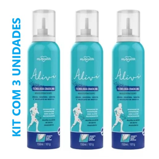 Kit 3 Mousse Efervescente Dores Musculares Alivi 150ml