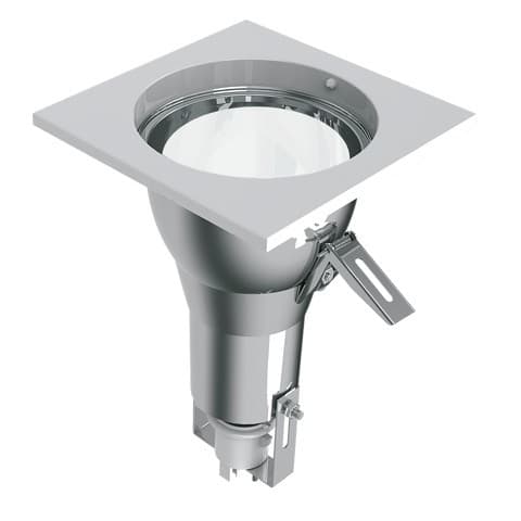 Luminária Embutir SPE 100mm Quadrada Vidro Parcialmente Jateado p/ uma lâmpada G-light