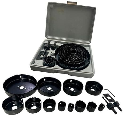 Jogo Kit Serra Copo 16 Peças 19 A 127mm P/ Madeira Gesso e Pvc + Estojo Profissional
