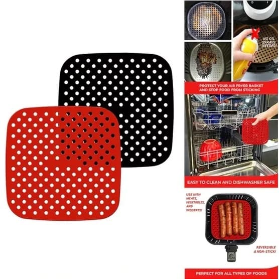 Tapete Air Fryer Anti Aderente De Silicone Para Air Fryers Tapete De Silicone Para Forrar Airfryer Fritadeira Elétrica Sem Óleo