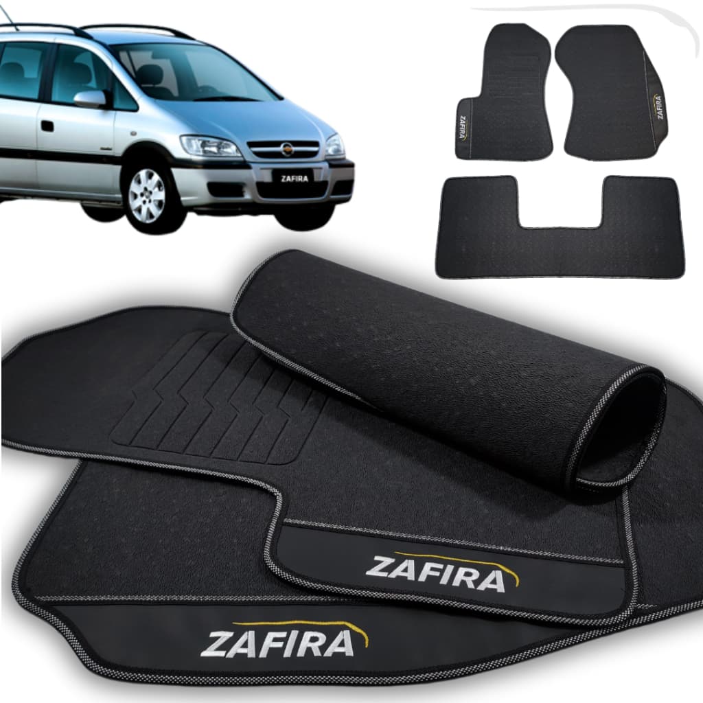 Tapete Borracha Zafira Expression 2001 2002 2003 a 2012 Automotivo Traseiro Inteiriço Linha Premium