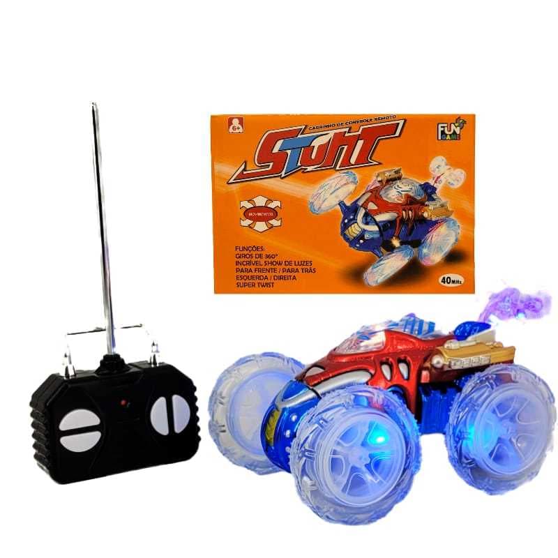 Carrinho De Controle Remoto Carro Brinquedo Gira 360° Led infantil  Carrinho  APILHA