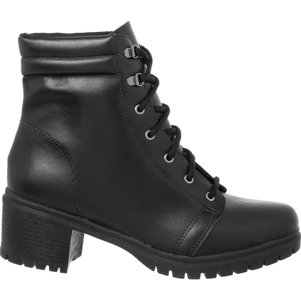 Bota Coturno Feminino Cano Médio Sola Tratorado Confortável Original Blogueira Promoção